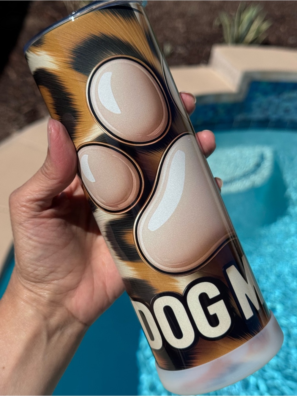 Dog Mama tumbler leopard cheetah print pattern - Picture 8 of 12